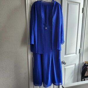 Woman's Royal Blue Mon Dressy Formal Dress, Size. 16, With a Matching Jacket